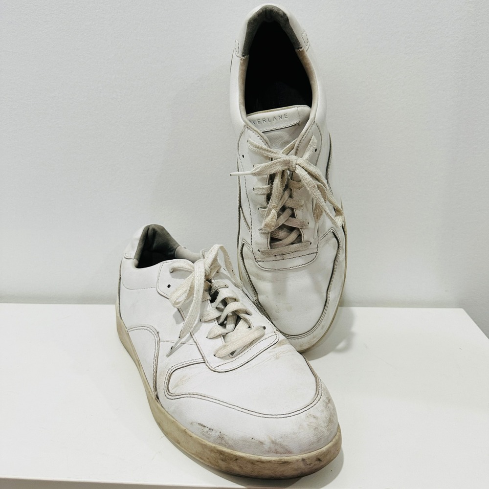 Everlane The Court Sneaker White Leather Low Top Trainers Mens 10.5 Womens 12.5